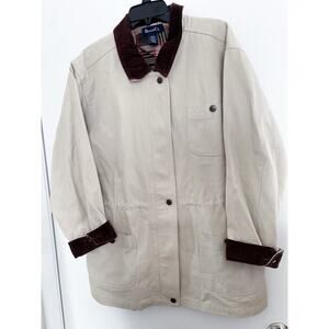 Women's Denim & Co. Khaki and Corduroy Chore Jacket Size Large